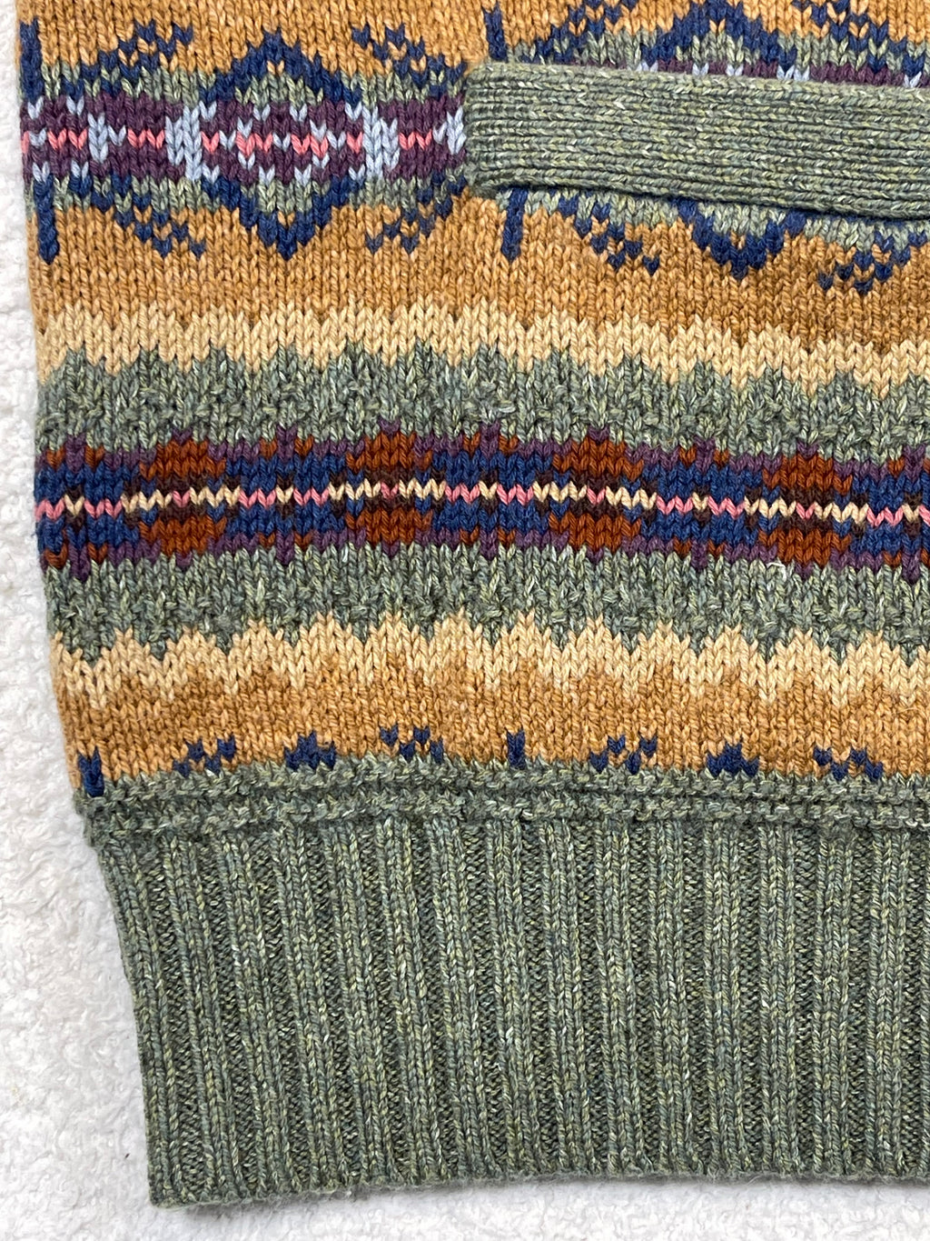 Polo by Ralph Lauren Fair Isle Cotton, Wool & Linen Cardigan XL