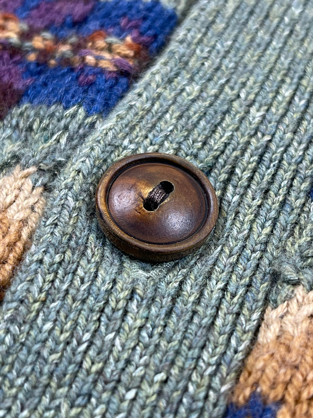 Polo by Ralph Lauren Fair Isle Cotton, Wool & Linen Cardigan XL