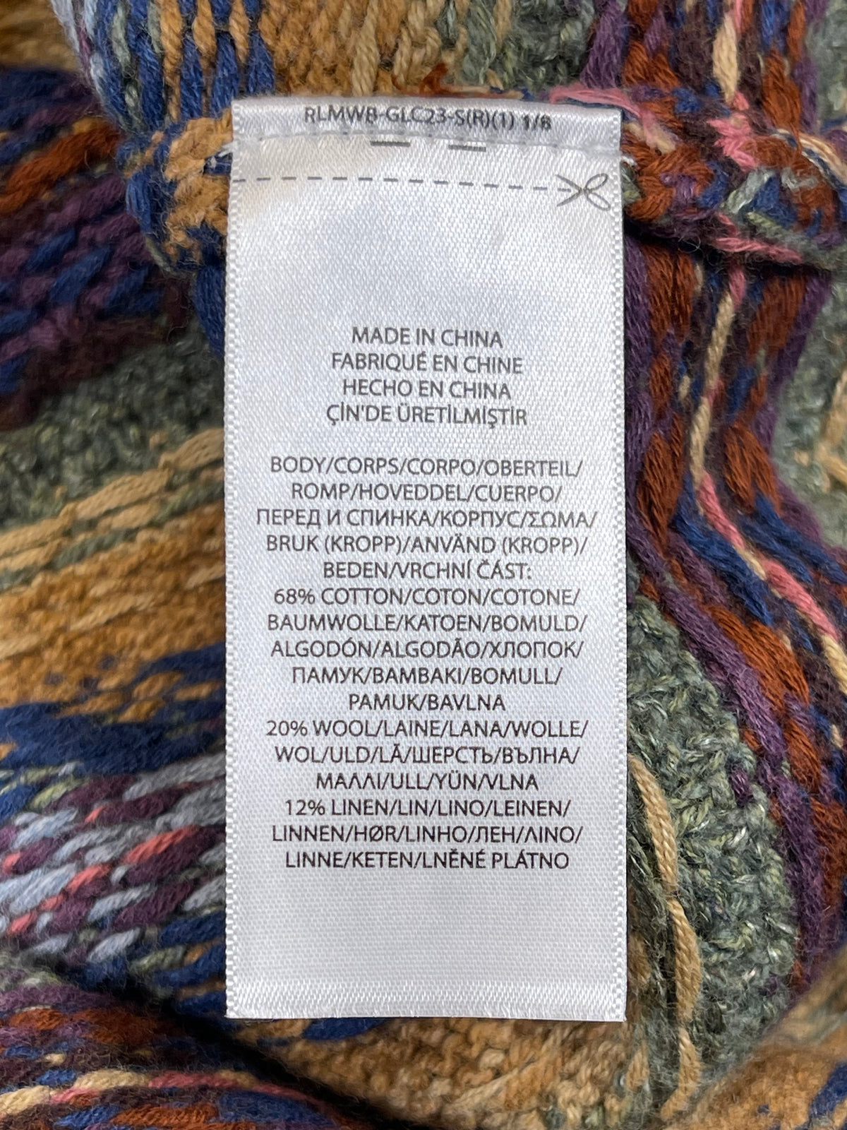 Polo by Ralph Lauren Fair Isle Cotton, Wool & Linen Cardigan XL
