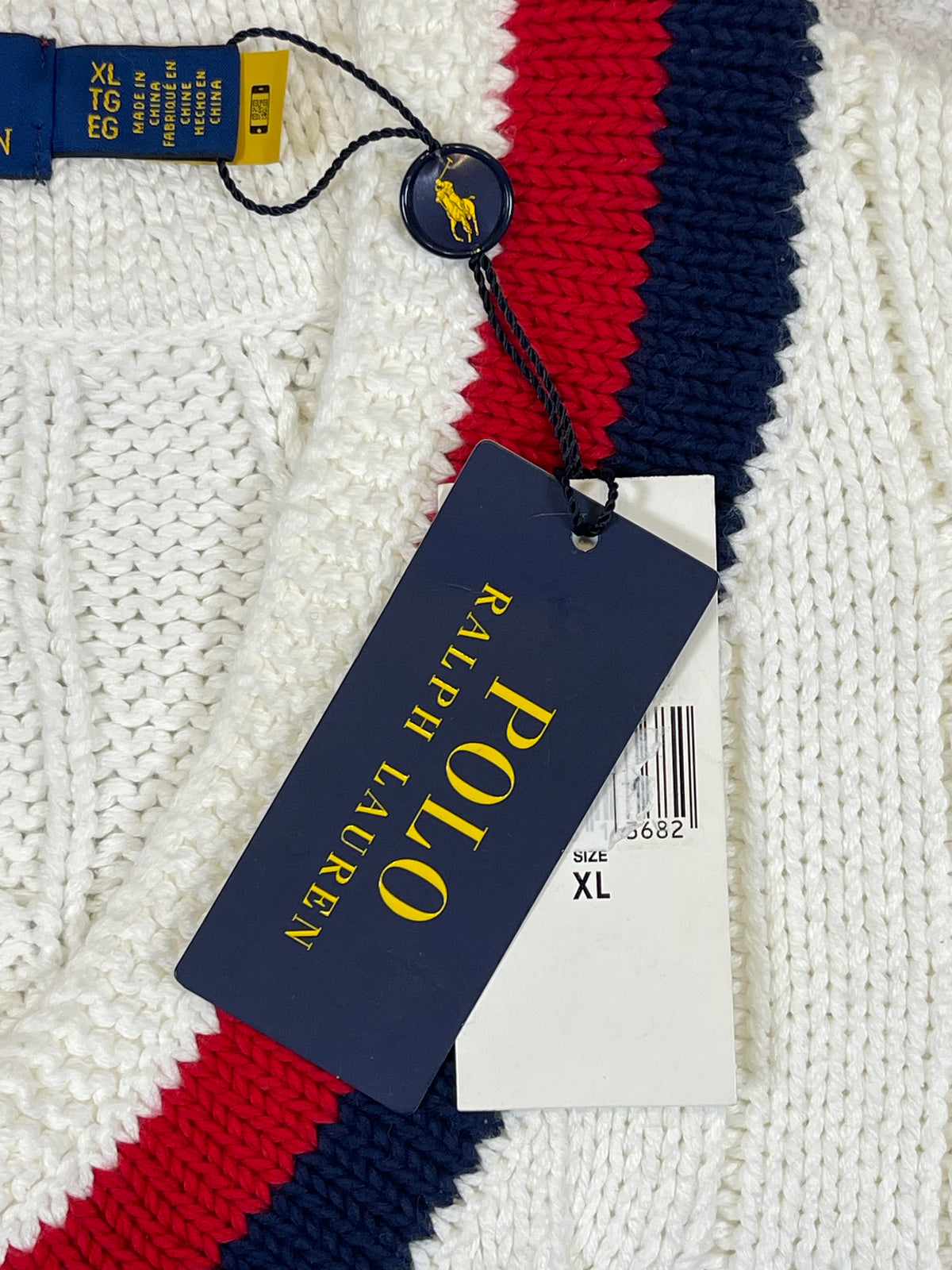 Polo Ralph Lauren R.L.F.C. Cable-Knit Cotton Cricket Sweater Vest XL