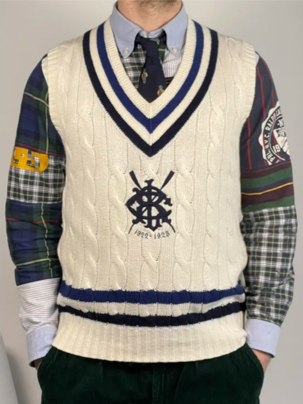 Cotton and cashmere cricket tank top