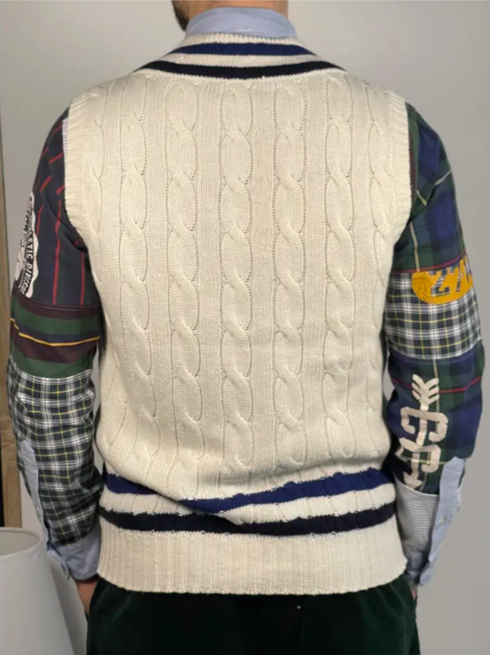 Cotton and cashmere cricket tank top