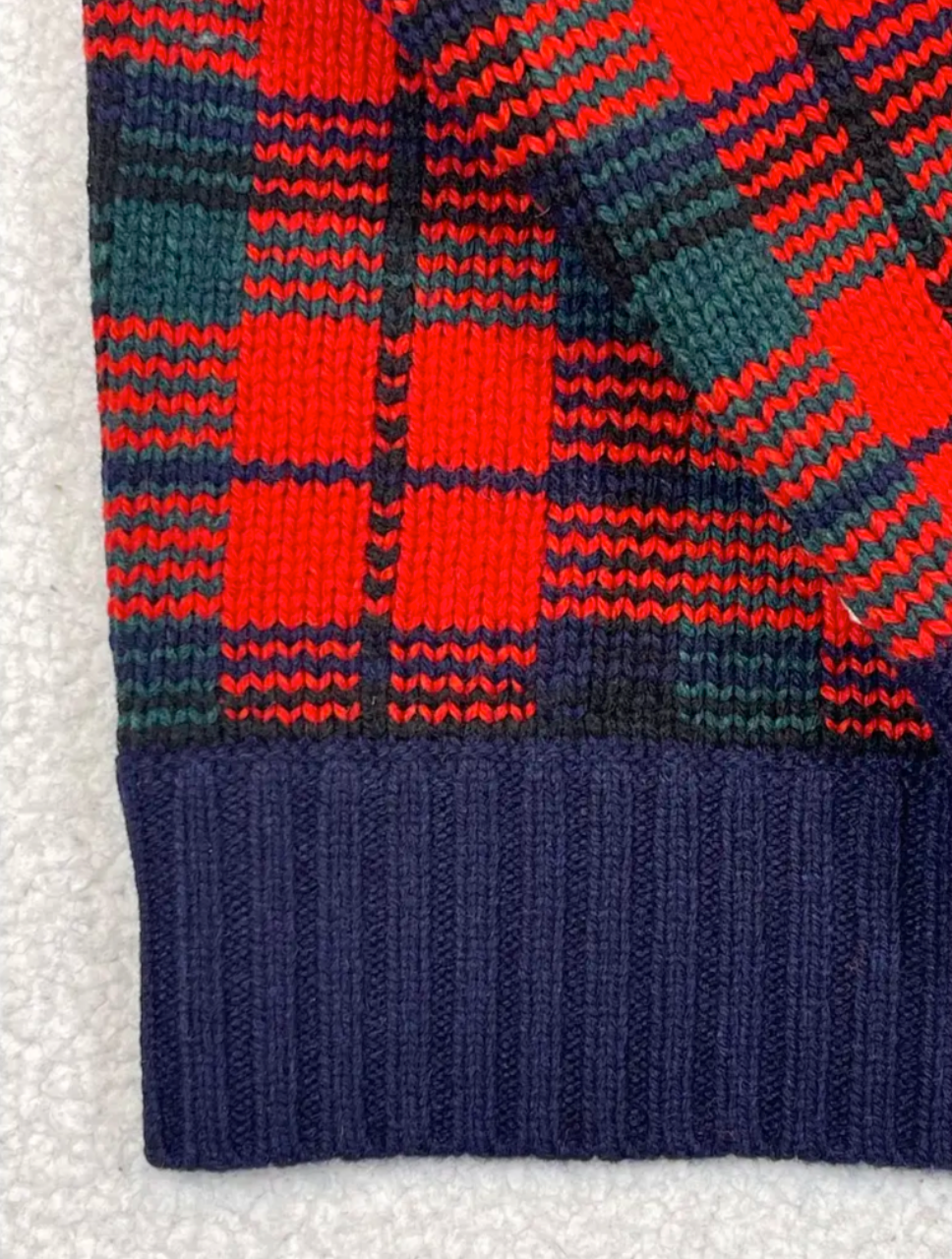 Tartan patchwork sweater in wool blend