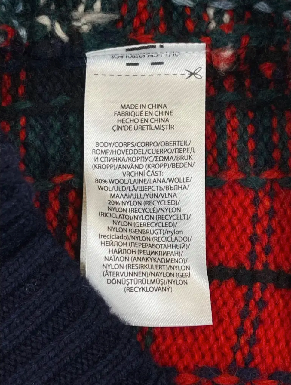 Pull patchwork en tartan, mélange de laine