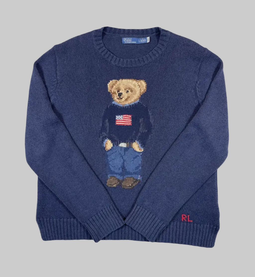 Kultiger Polo Bear Pullover aus Baumwolle und Leinen