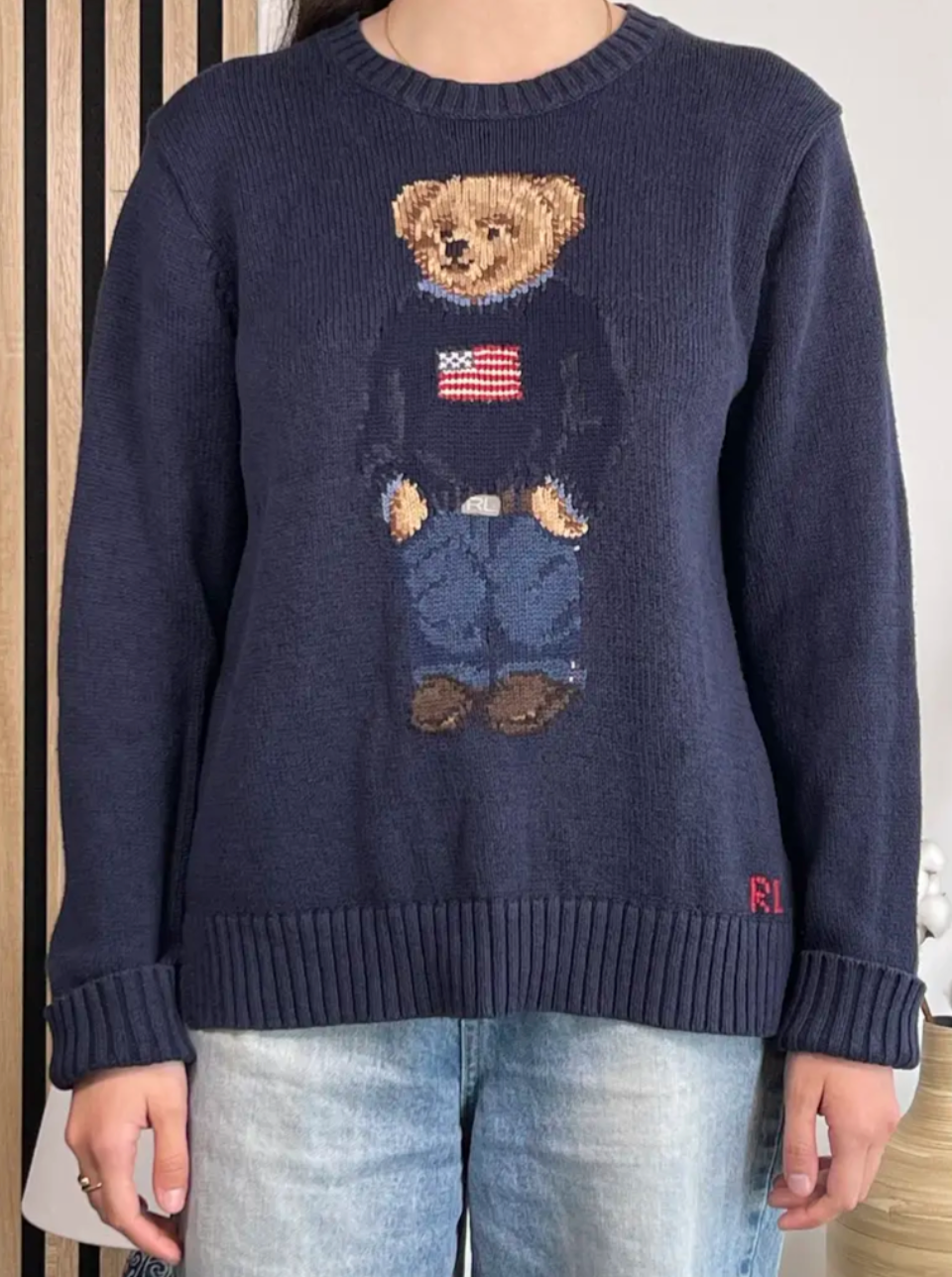 Kultiger Polo Bear Pullover aus Baumwolle und Leinen
