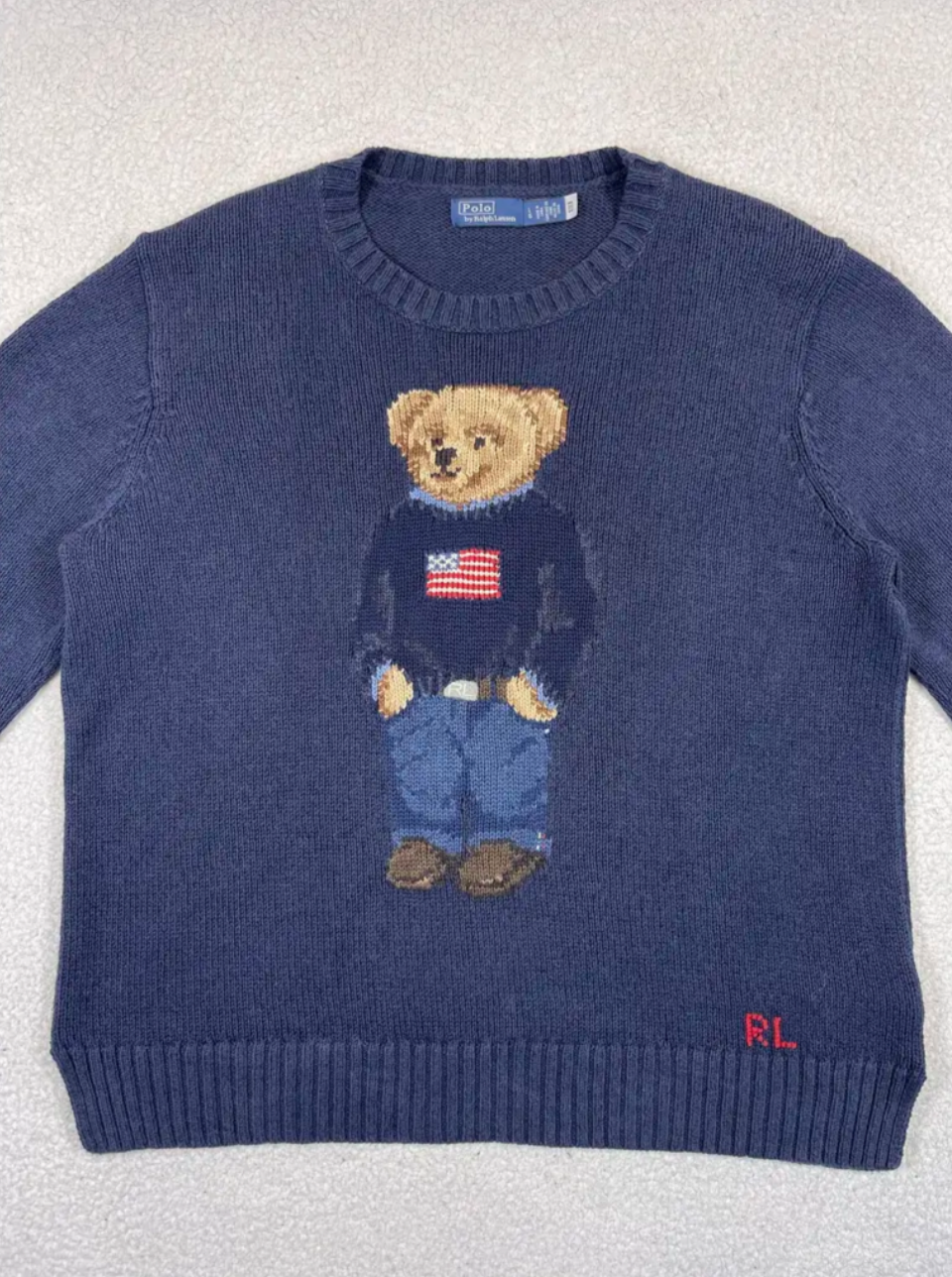 Iconic Polo Bear sweater in cotton and linen