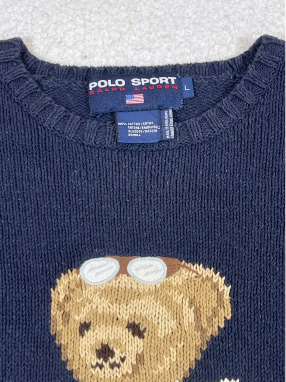 Vintage Ralph Lauren Polo Bear Sport Baumwollpullover