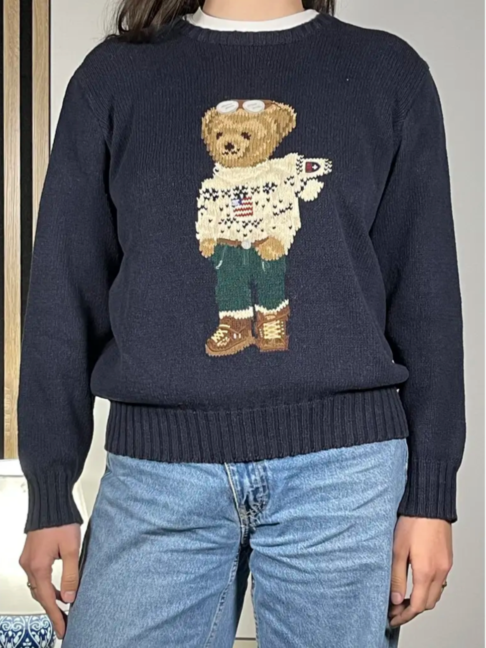 Vintage Ralph Lauren Polo Bear Sport Baumwollpullover