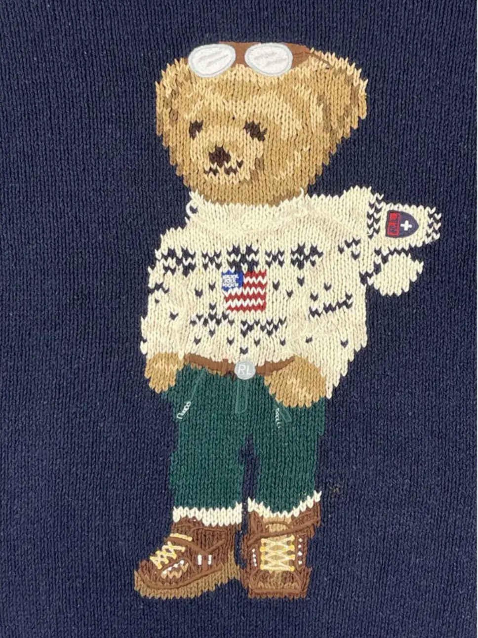 Vintage Ralph Lauren Polo Bear Sport Baumwollpullover