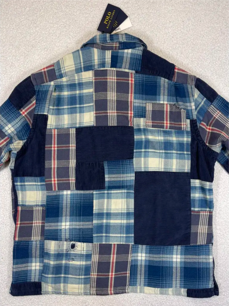 Surchemise de travail indigo en patchwork
