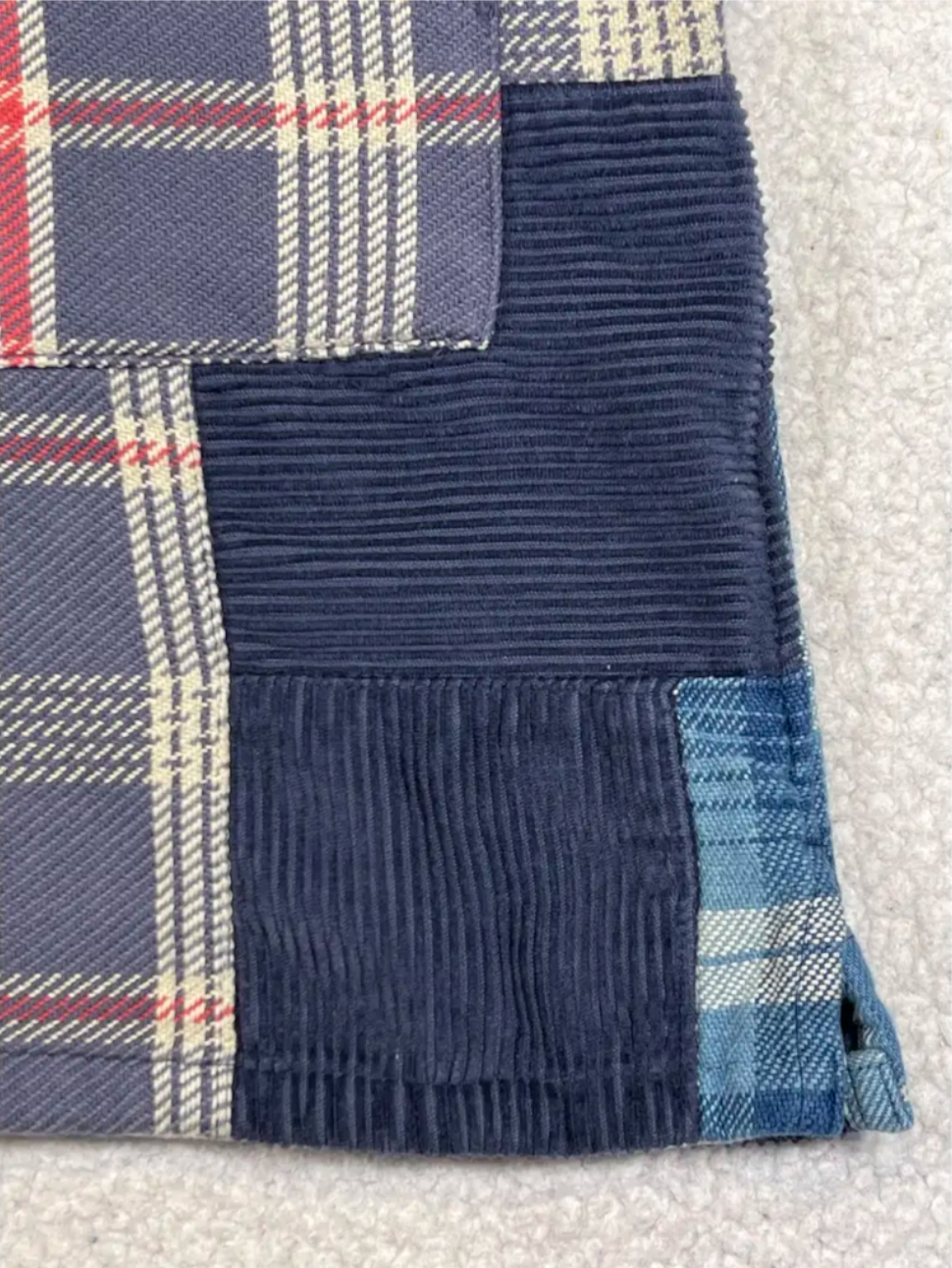 Surchemise de travail indigo en patchwork