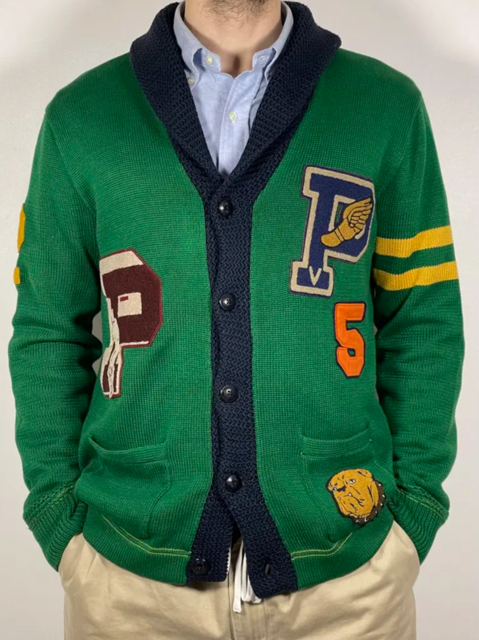 Polo Ralph Lauren Baumwoll-Cardigan im Letterman-Stil