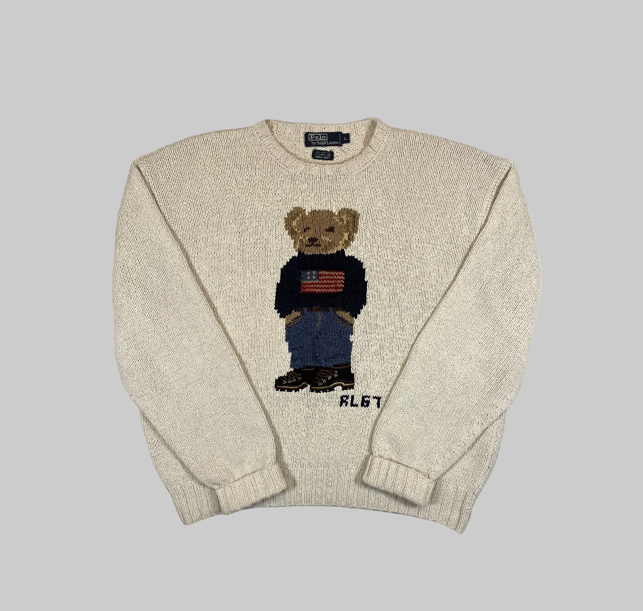 Polo Ralph Lauren Iconic Hand-Knit Polo Bear Sweater (Vintage 90s)