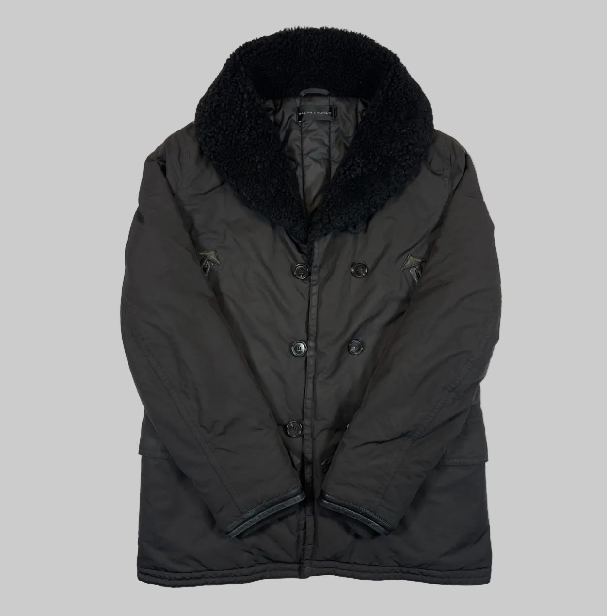 Ralph Lauren Black Label Shearling Collar Peacoat (Vintage)