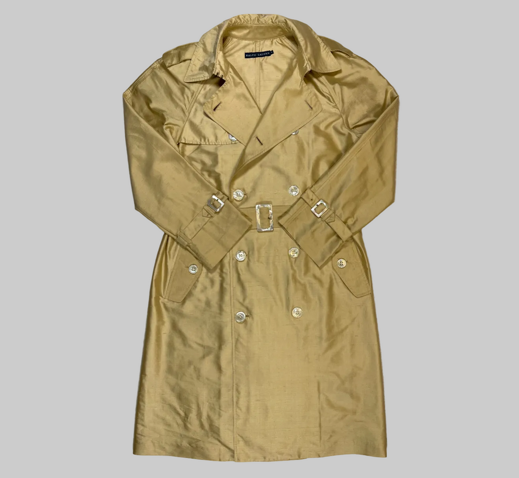 Ralph Lauren Wild Silk Belted Trench Coat (Vintage)