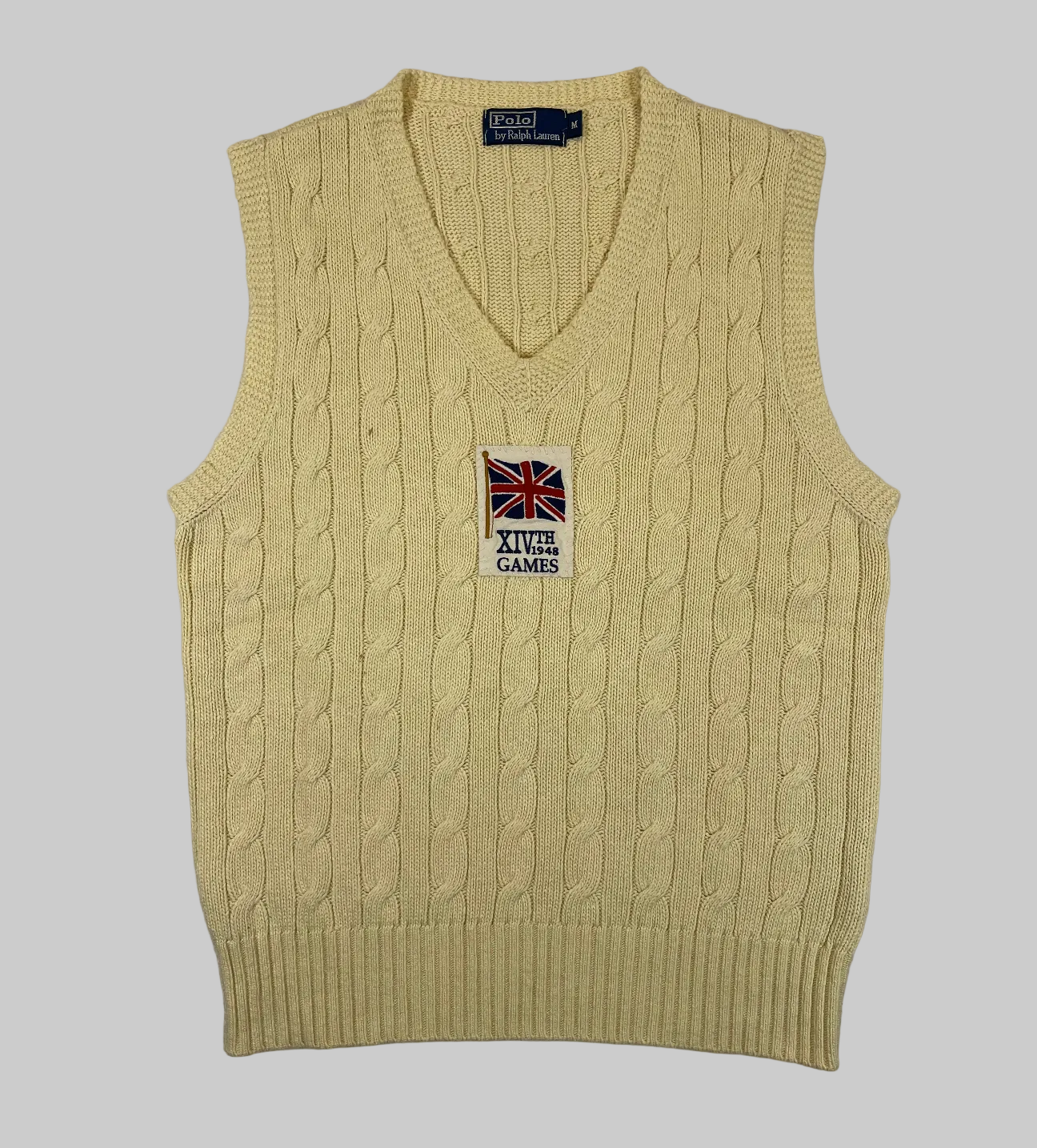 Polo Ralph Lauren UK Cable-Knit Cotton & Cashmere Sweater Vest (Vintage 2000s)