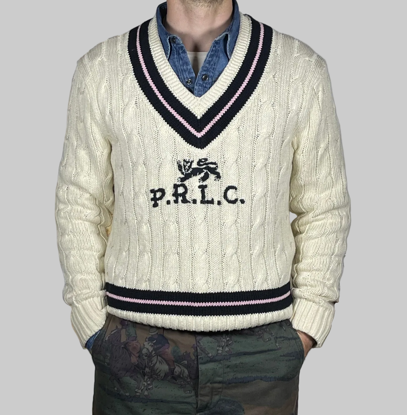 Polo Ralph Lauren P.R.L.C. Crest Cricket Sweater (Vintage)
