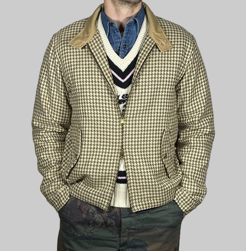 Polo Golf Ralph Lauren Houndstooth Linen Blend Jacket (Vintage)