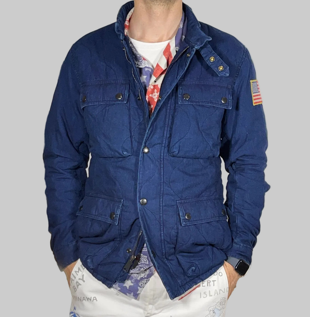 Ralph Lauren Denim & Supply Quilted Indigo Denim Field Jacket