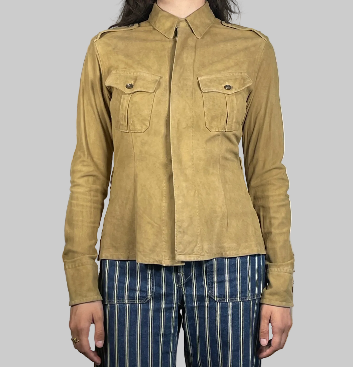 Ralph Lauren Military Suede Overshirt (Vintage)