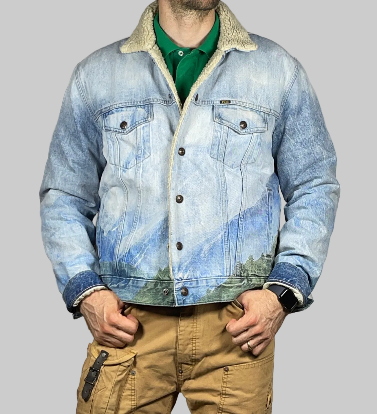 Polo Ralph Lauren Pattern-Lined Denim Trucker Jacket