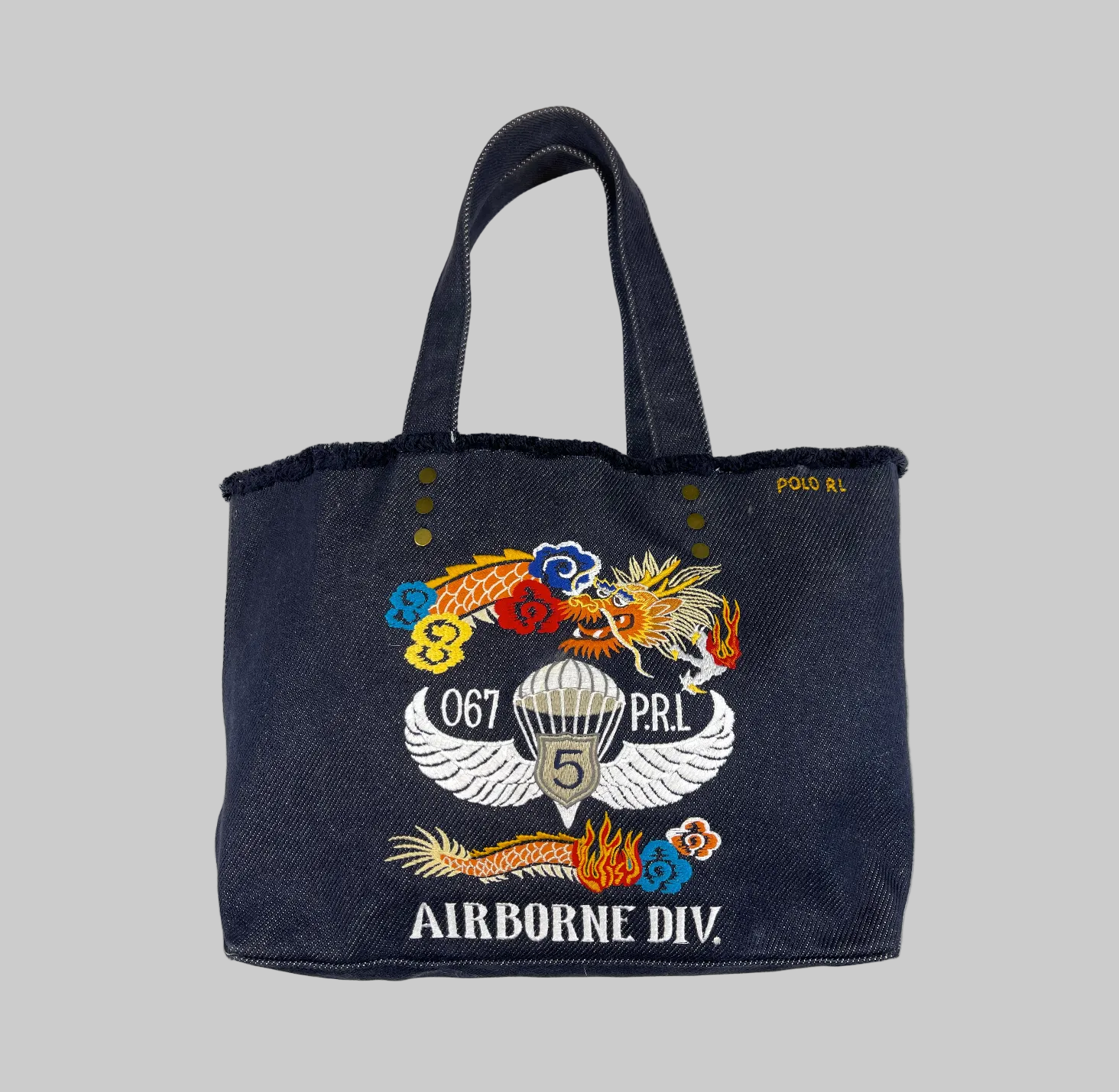 Polo Ralph Lauren Airborne Div. 5 Denim Tote Bag