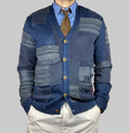 Polo by Ralph Lauren Indigo Patchwork Cotton & Linen Cardigan (Vintage 2000s)
