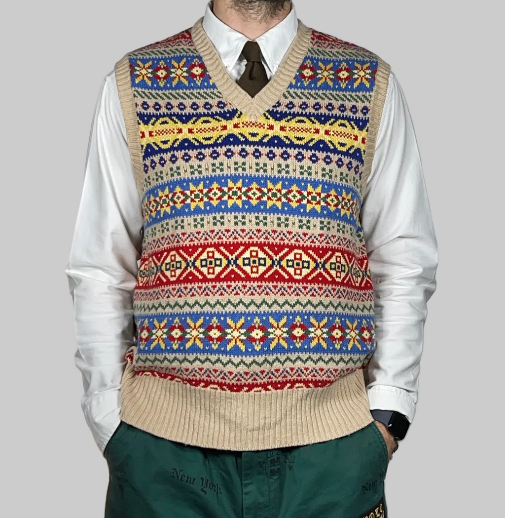 Polo by Ralph Lauren Fair Isle Cotton & Cashmere Sweater Vest (2023)