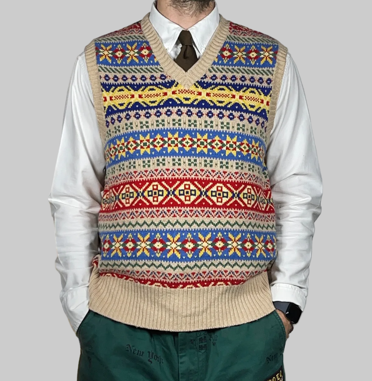 Polo by Ralph Lauren Fair Isle Cotton & Cashmere Sweater Vest (2023)