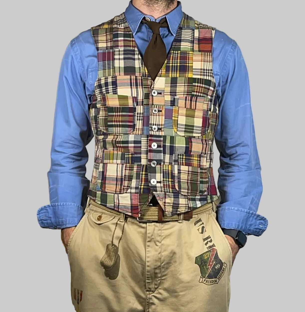 Polo by Ralph Lauren Polo Soft Madras Patchwork Vest (Vintage)