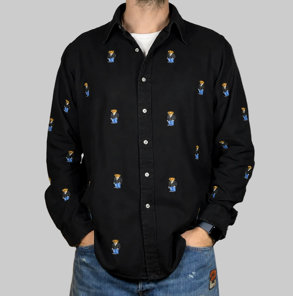 Ralph Lauren Polo Bear Smocking Cotton Shirt