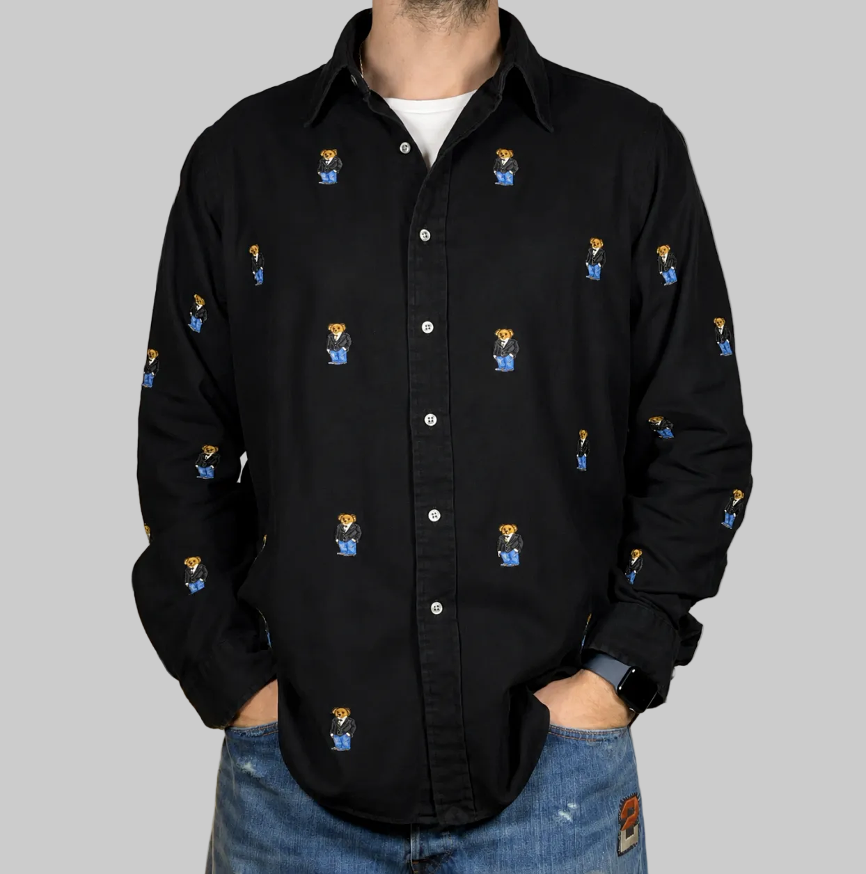 Ralph Lauren Polo Bear Smocking Cotton Shirt