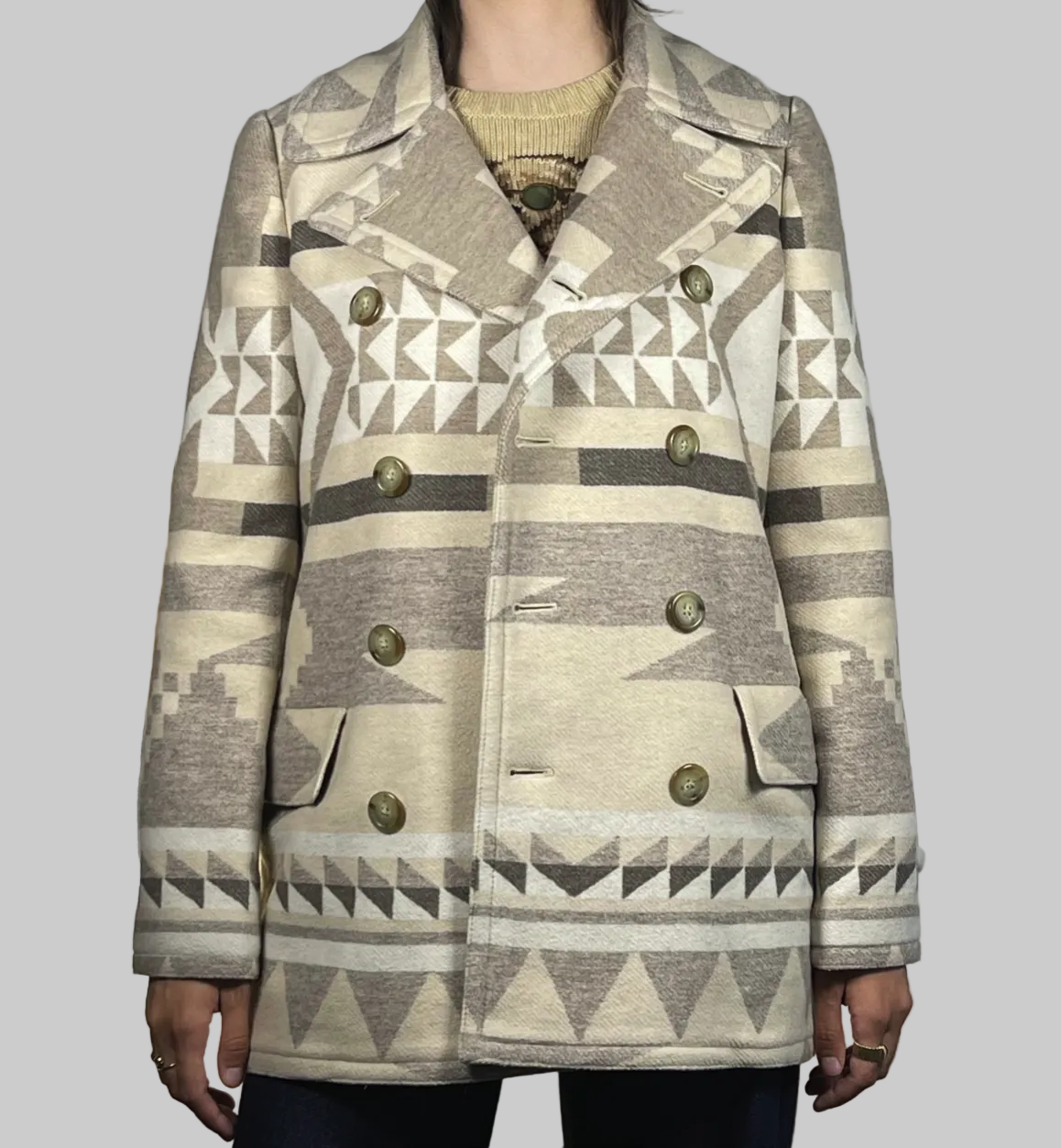 Polo Ralph Lauren Geometric Wool-Blend Peacoat