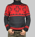 Polo by Ralph Lauren Vintage Hand-Knit Patterned Wool, Linen & Silk Turtleneck Sweater