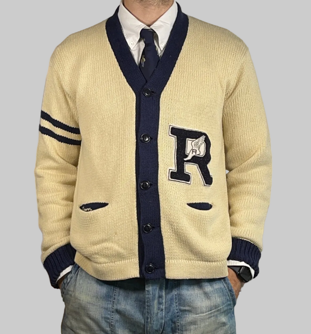 Polo by Ralph Lauren Vintage Collegiate-Inspired Linen & Cotton Cardigan