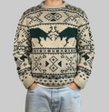 Polo by Ralph Lauren 1990s Vintage Hand-Knit Reindeer Wool Sweater