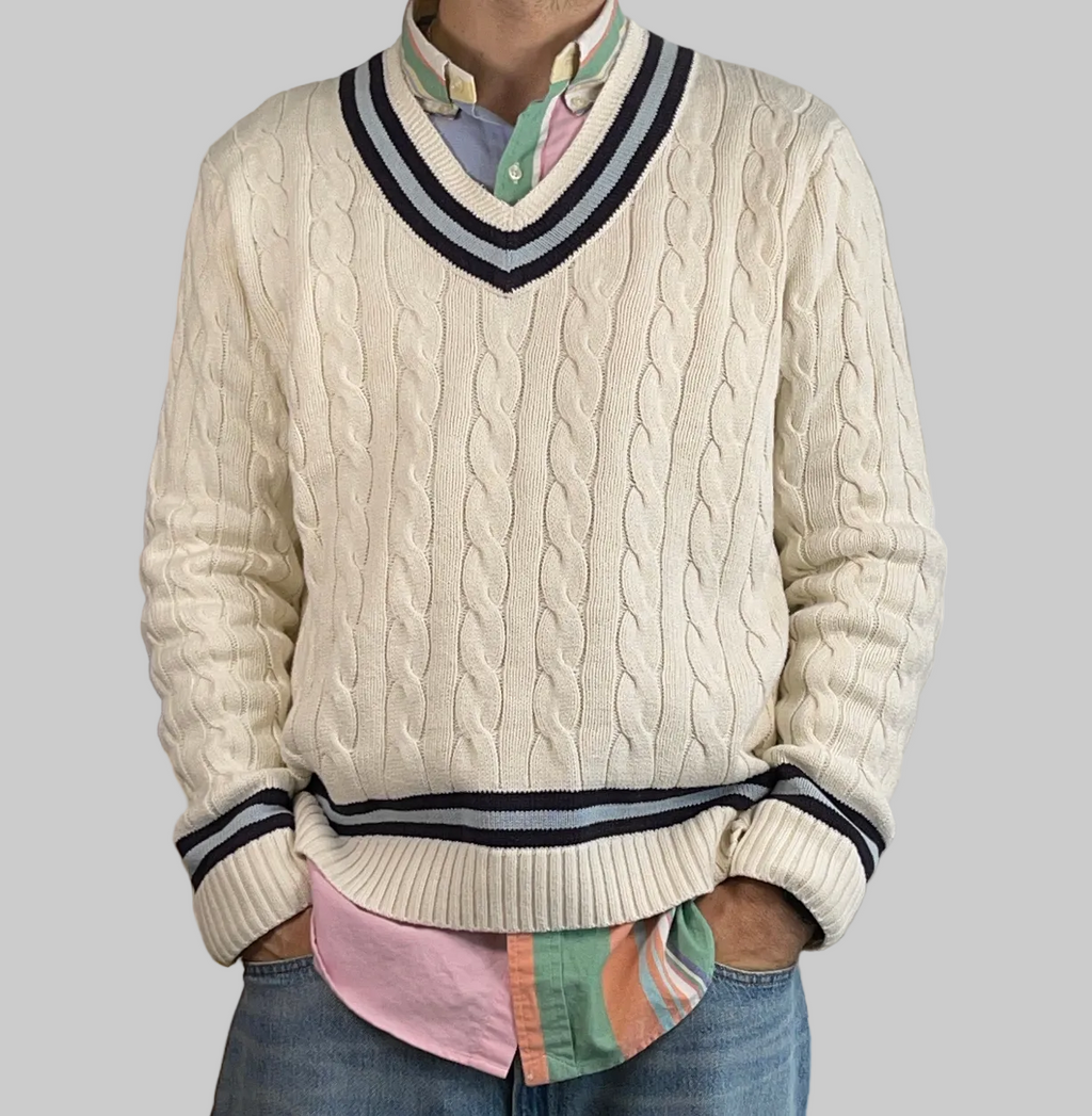 Polo Ralph Lauren Iconic Cable-Knit Cricket Sweater (2023)