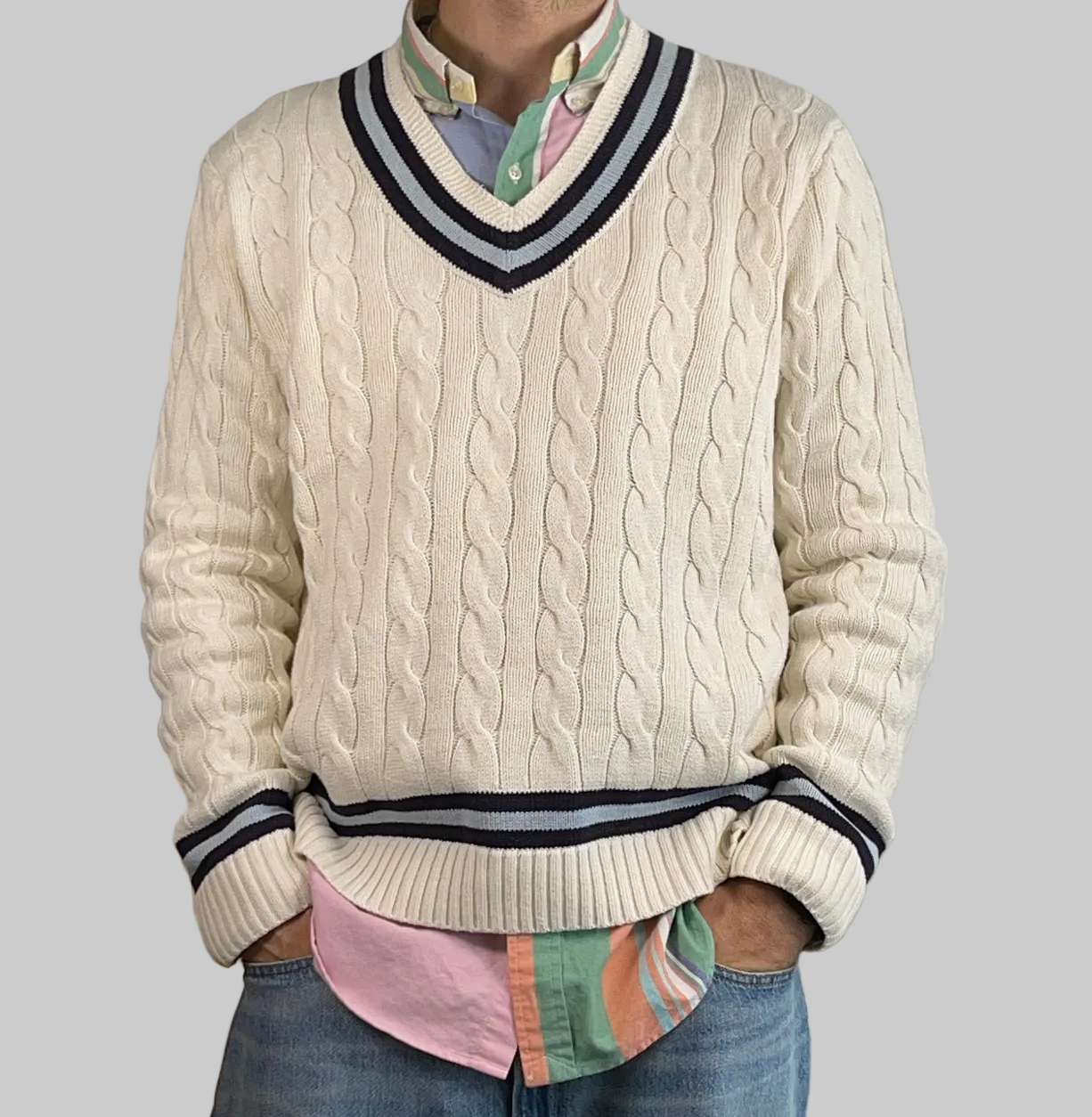 Polo Ralph Lauren Iconic Cable-Knit Cricket Sweater (2023)