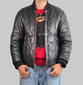 Polo Jeans Co. Ralph Lauren Vintage Quilted Lamb Leather Bomber Jacket