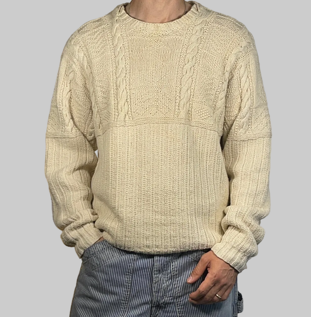 Ralph Lauren Polo Sportsman Vintage Hand-Knit Aran Anchor Sweater