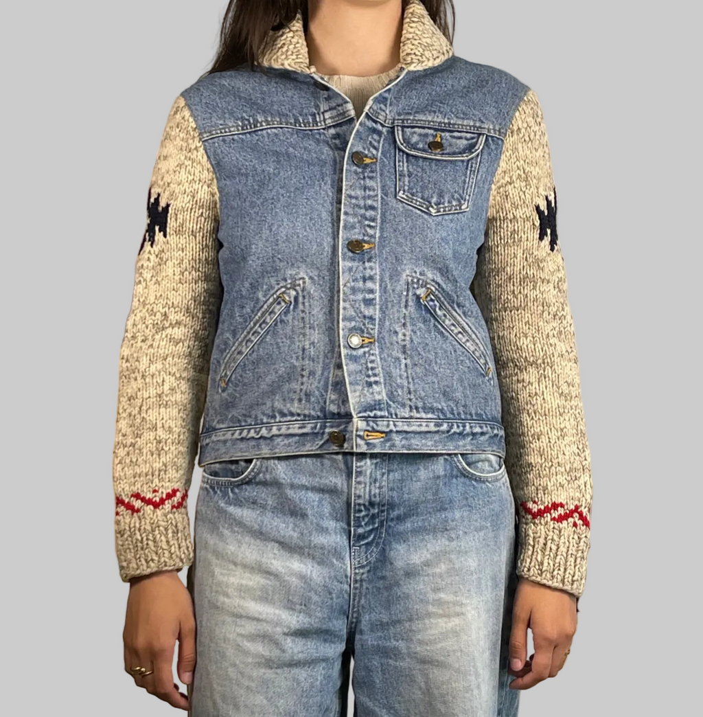 Ralph Lauren Sport Vintage Aztec Denim & Wool Trucker Jacket