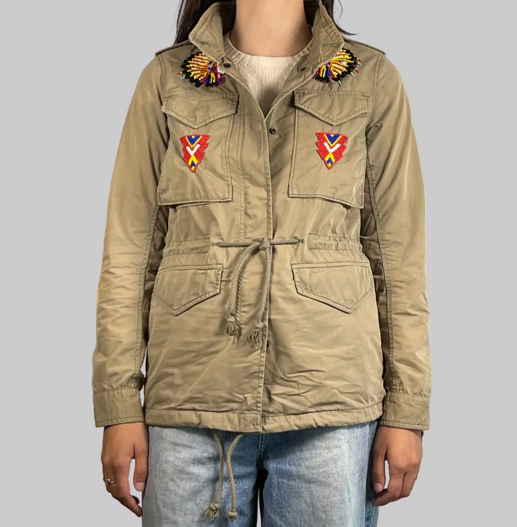 Ralph Lauren Denim & Supply Vintage Beaded Military Cotton Twill Jacket