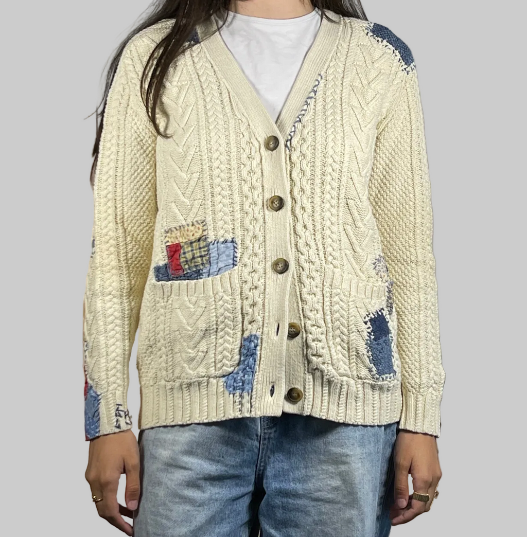 Polo Ralph Lauren Patchwork Aran-Knit Cardigan