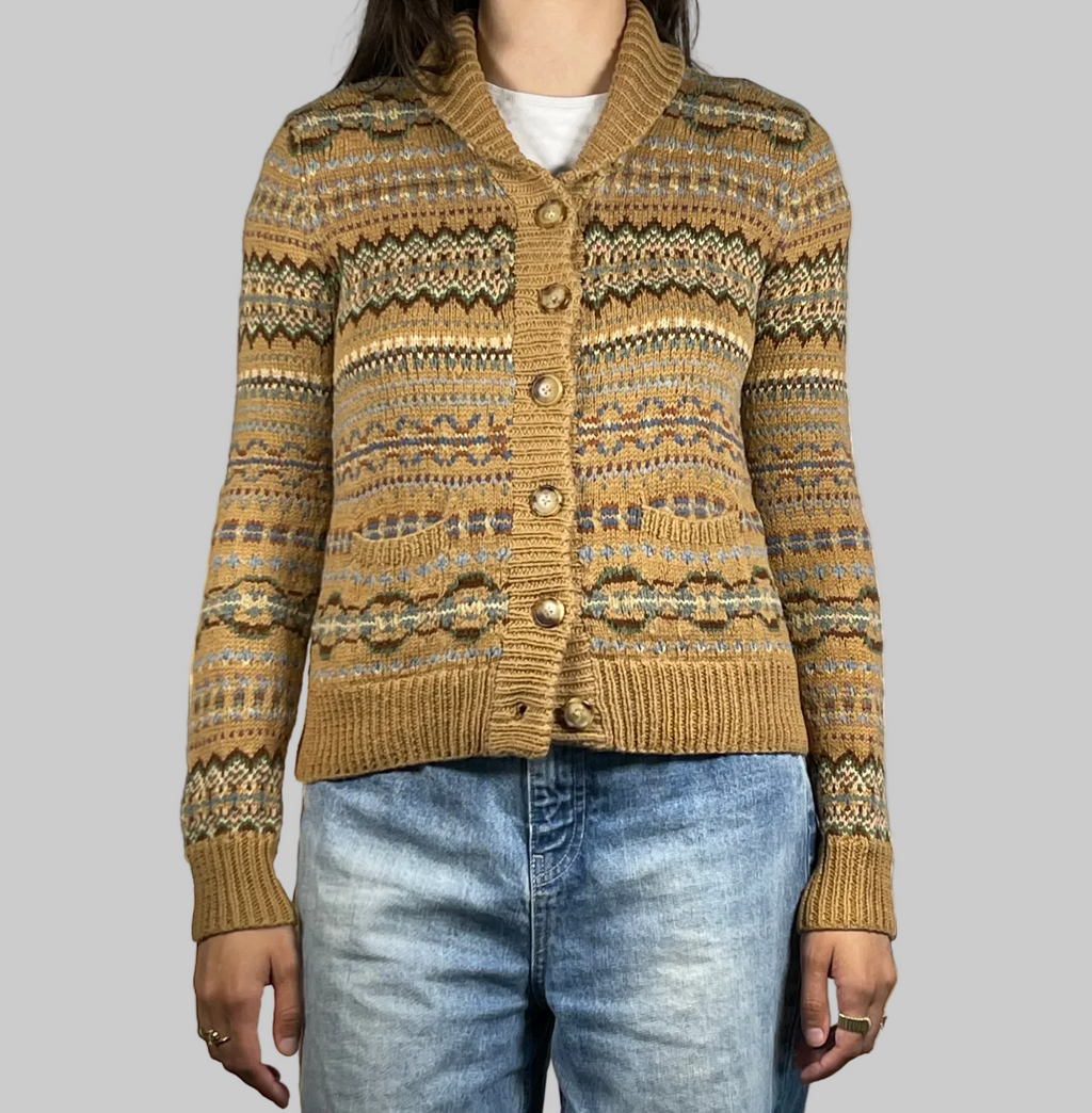Ralph Lauren Vintage Hand-Knit Fair Isle Cardigan