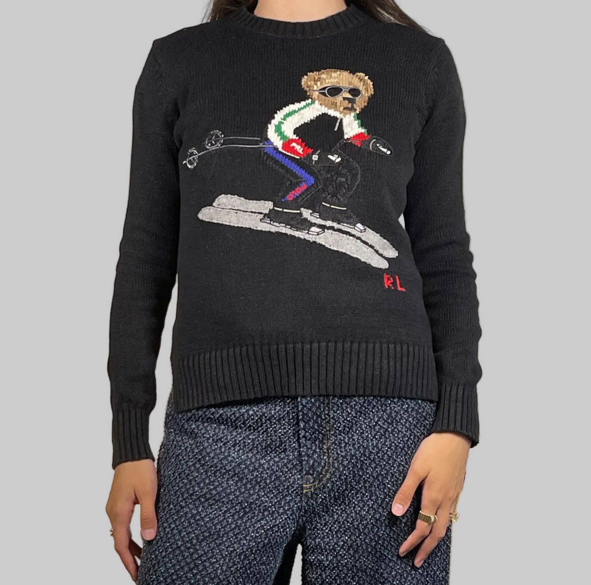 Polo Ralph Lauren Polo Bear Skier Cotton & Linen Sweater