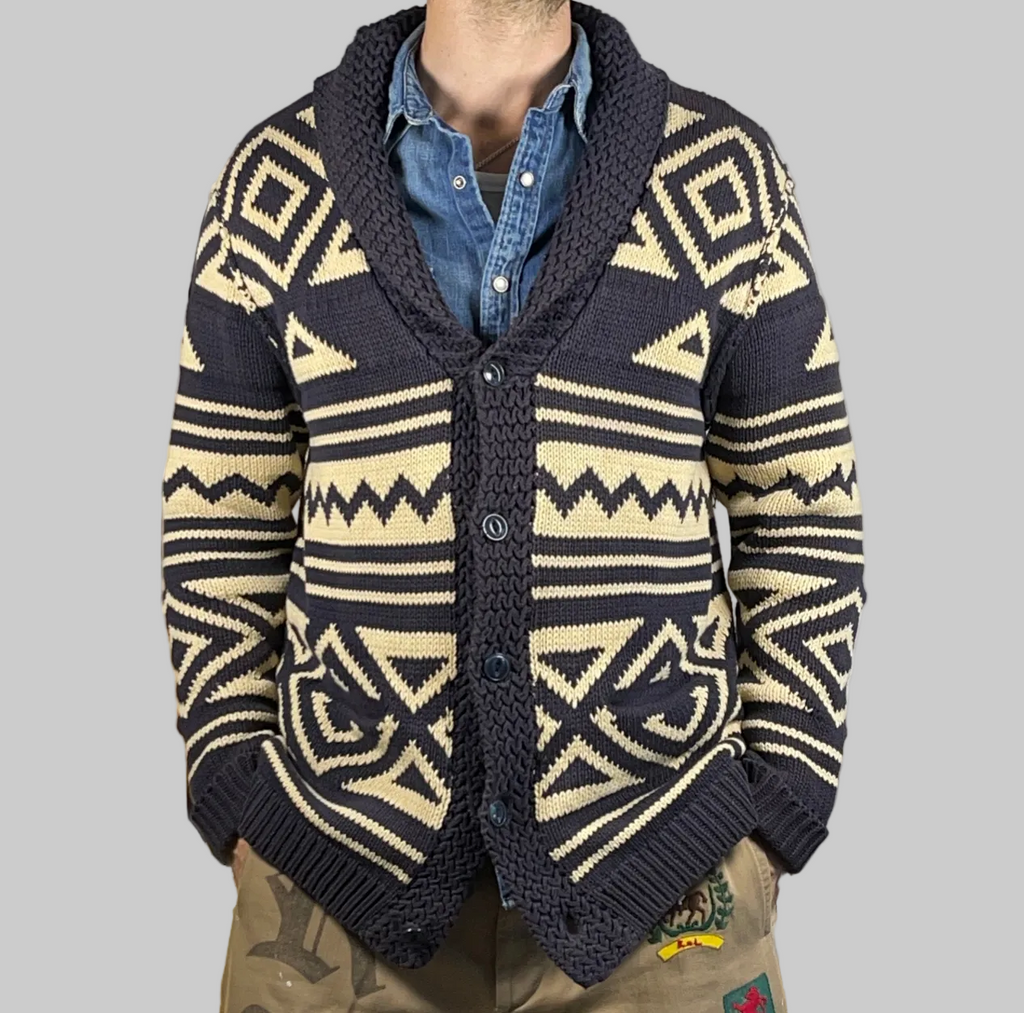 Ralph Lauren Denim & Supply Geometric Cotton Cardigan