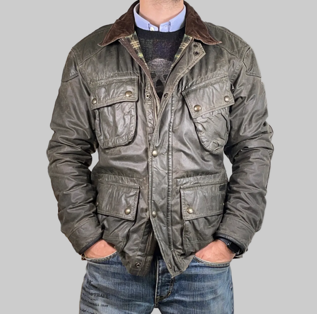 Polo Ralph Lauren Waxed Cotton Motorcycle Jacket L