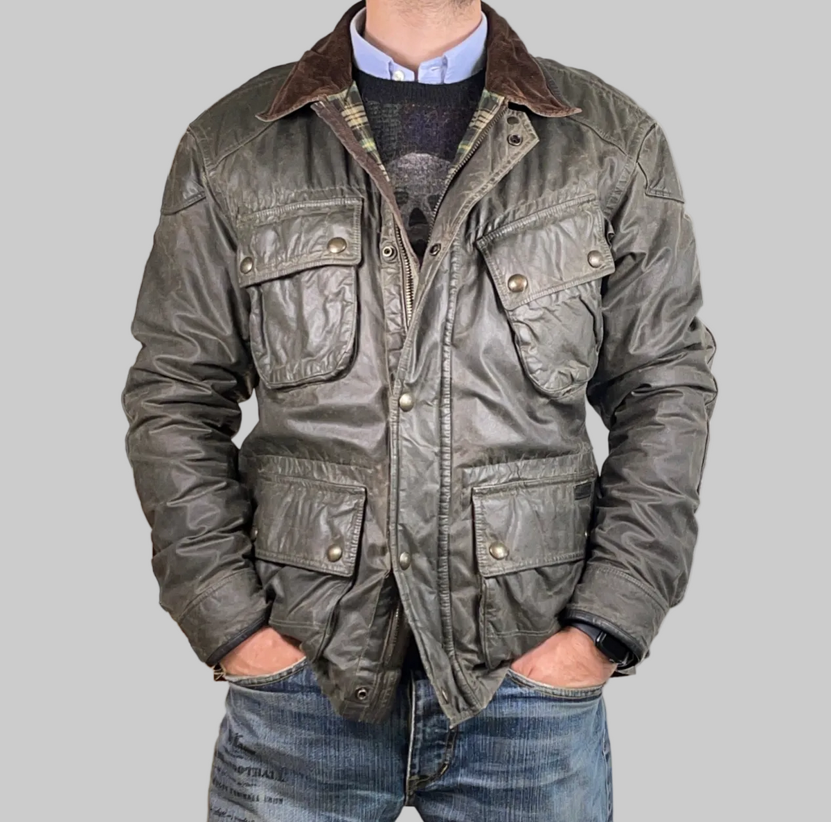 Polo Ralph Lauren Waxed Cotton Motorcycle Jacket L