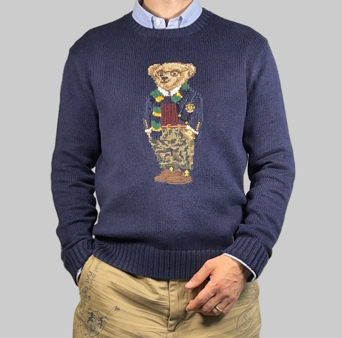 Polo Ralph Lauren Polo Bear Preppy Cotton & Linen Sweater S